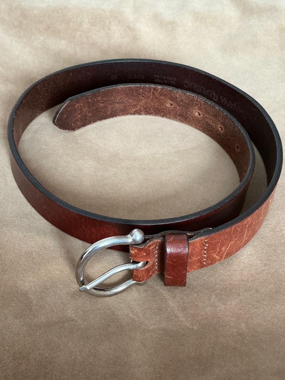 Banana Republic Brown Leather Belt with Silver Buckle
